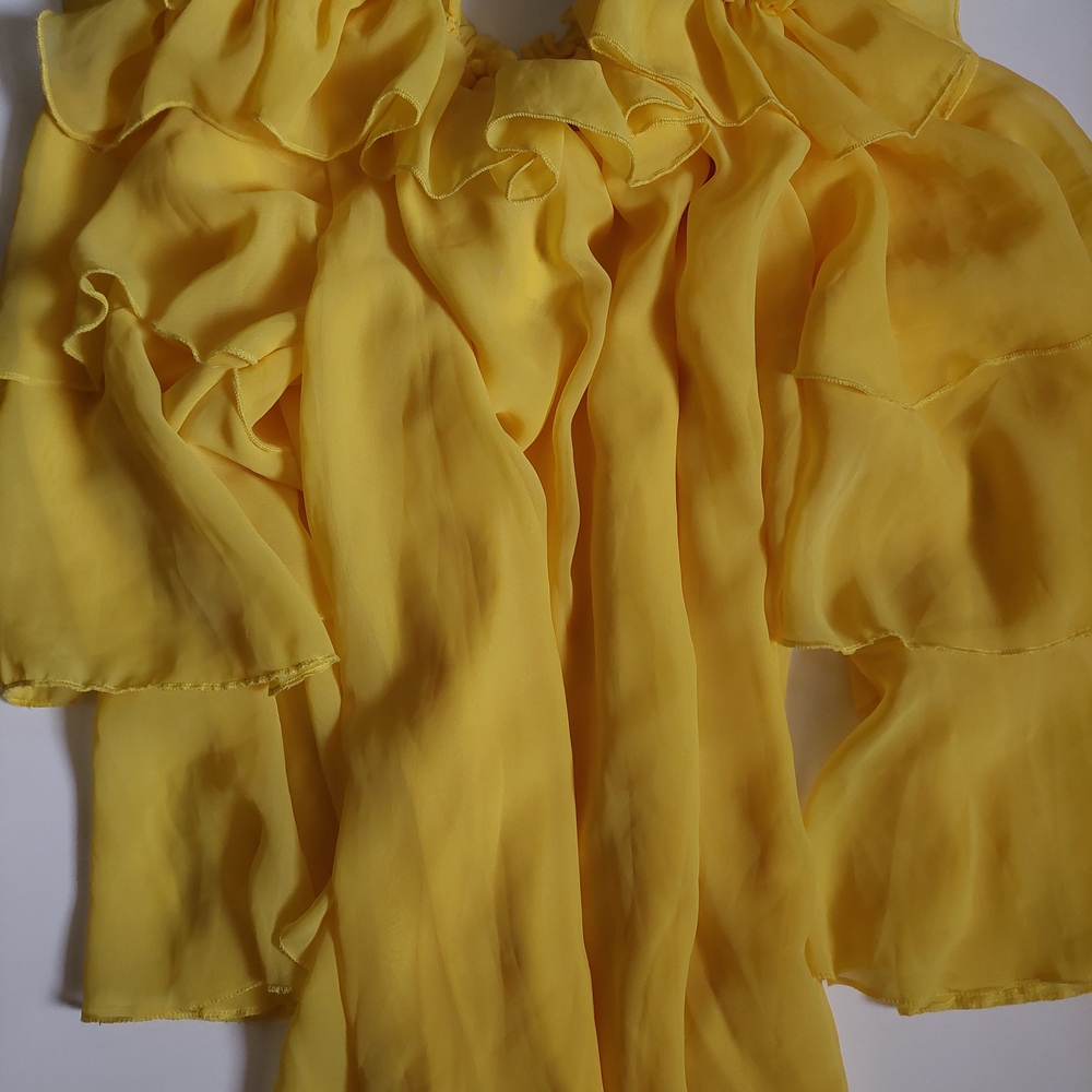 Sunshine Yellow Ruffled Blouse - Picture 9 of 10